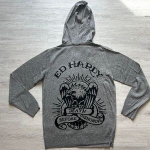 Ed Hardy Fully Knit Zip Up Sweater new